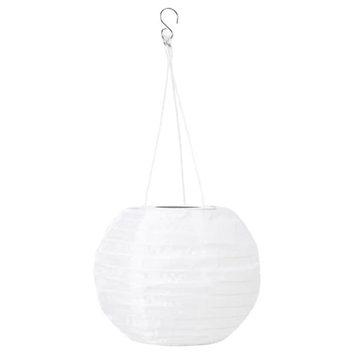 SOLVINDEN - LED solar-powered pendant lamp, outdoor/globe white, 22 cm