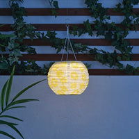 SOLVINDEN - LED energy sol pendant lamp, outdoor globe/yellow flower,22 cm - best price from Maltashopper.com 50572247