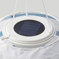 SOLVINDEN - LED energy sol pendant lamp, outdoor oval/blue striped,26 cm - best price from Maltashopper.com 00515773
