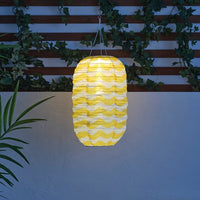 SOLVINDEN - LED energy sol pendant lamp, outdoor oval/yellow waves,26 cm - best price from Maltashopper.com 00572235