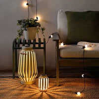 SOLVINDEN - LED solar powered table lamp, beige/striped,17 cm - best price from Maltashopper.com 10514589