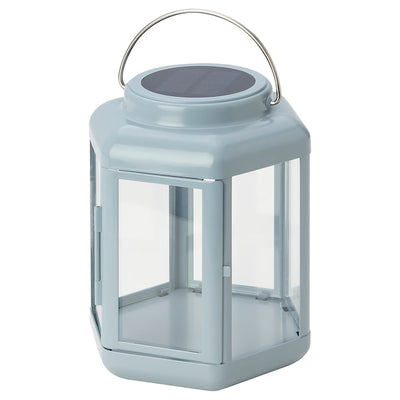 SOLVINDEN - Solar powered LED table lamp, lantern/blue,17 cm - best price from Maltashopper.com 40514583