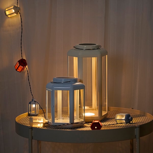 SOLVINDEN - Solar powered LED table lamp, lantern/beige,28 cm - best price from Maltashopper.com 60514577