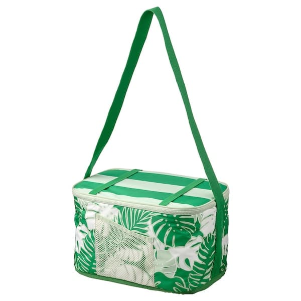 SOMMARFLOX - Cooling bag, patterned/bright green