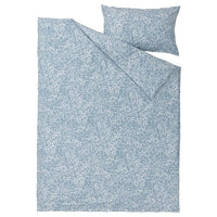 SOMMARSLÖJA - Duvet cover and pillowcase, blue/floral pattern, 150x200/50x80 cm - best price from Maltashopper.com 80529766