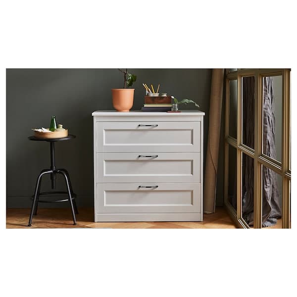 Ikea SONGESAND - Chest of 3 drawers, white, 82x81 cm