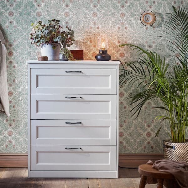 Ikea SONGESAND - Chest of 4 drawers, white, 82x104 cm
