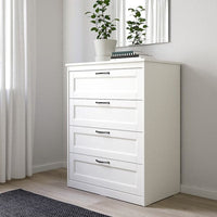 SONGESAND - Chest of 4 drawers, white, 82x104 cm - best price from Maltashopper.com 10366777