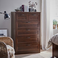 SONGESAND Chest of drawers with 6 drawers - brown 82x126 cm , 82x126 cm - best price from Maltashopper.com 70366784