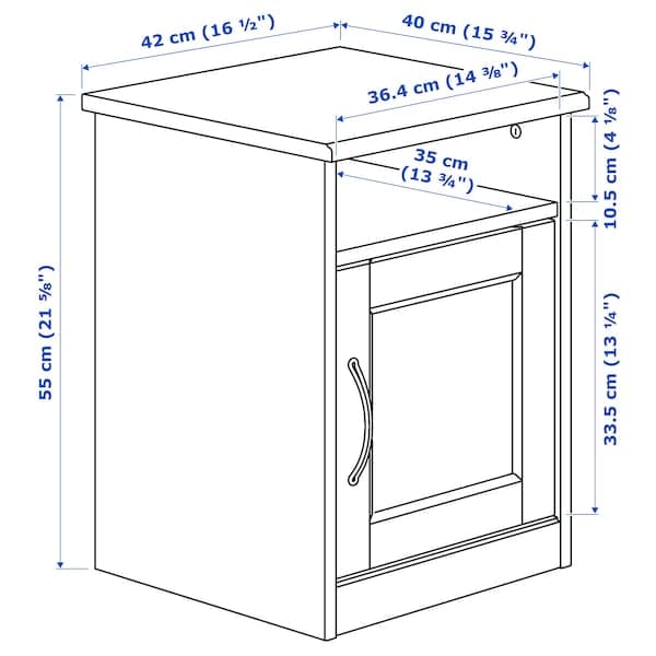 Ikea SONGESAND - Bedside table, white, 42x40 cm