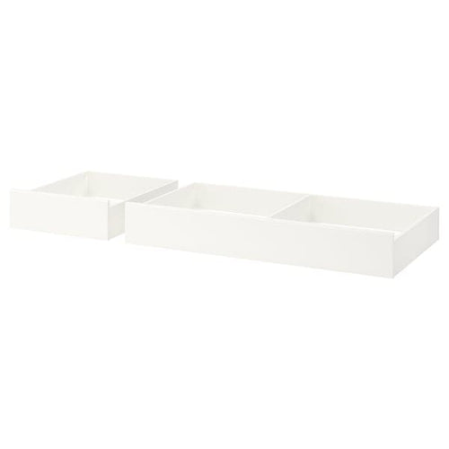 SONGESAND - Bed storage box, set of 2, white, 200 cm