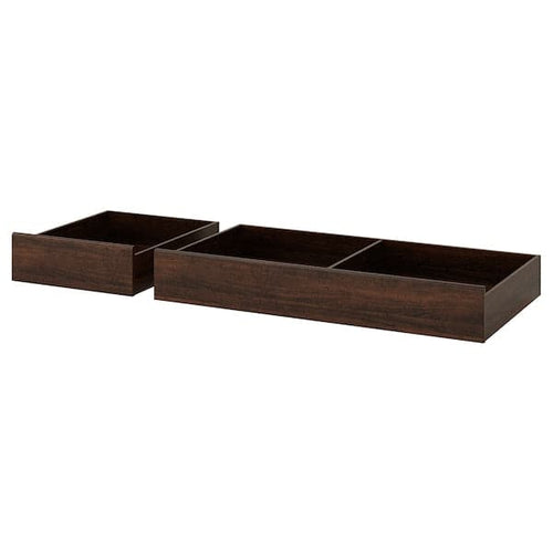 SONGESAND Set of 2 containers under beds - brown 200 cm , 200 cm