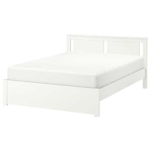 SONGESAND Bed Frame, white/Lindbåden, 160x200 cmShow measurement specifications ,