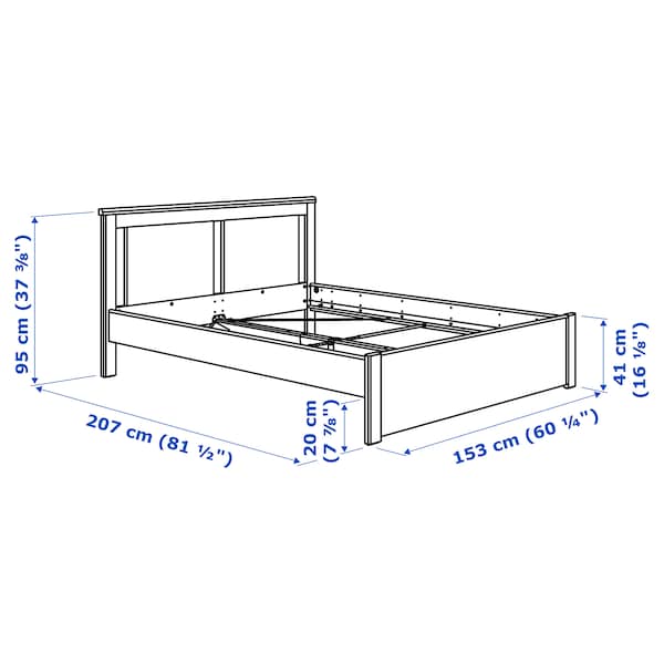Ikea SONGESAND Bed structure - white/Luröy 140x200 cm , 140x200 cm