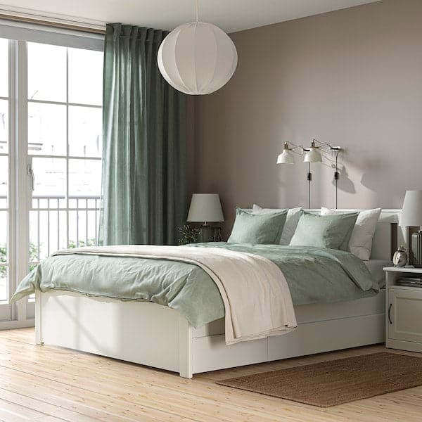 Ikea SONGESAND Bed structure with 2 containers - white/Leirsund 140x200 cm , 140x200 cm
