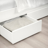 SONGESAND Bed frame with 2 storage units, white/Lindbåden, 90x200 cm - best price from Maltashopper.com 89495045