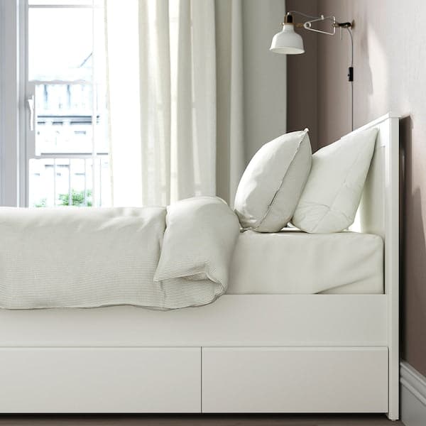 Ikea SONGESAND Bed structure with 2 containers - white/Luröy 90x200 cm , 90x200 cm