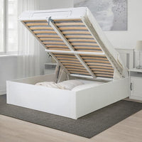 SONGESAND Bed structure with container - white 140x200 cm , 140x200 cm - best price from Maltashopper.com 50443316