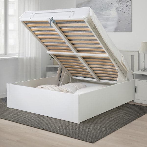 Ikea SONGESAND Bed structure with container - white 140x200 cm , 140x200 cm