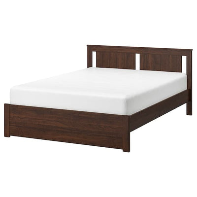 SONGESAND Bed frame, brown/Lindbåden, 140x200 cm - best price from Maltashopper.com 69495051