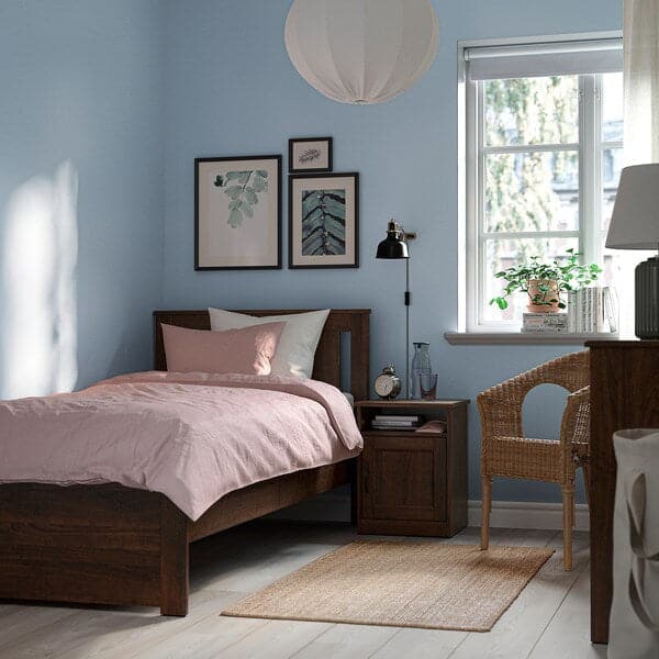 Ikea SONGESAND Bed frame, brown/Lindbåden, 90x200 cm