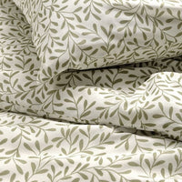 SORGMANTEL - Duvet cover and 2 pillowcases, white/green, 240x220/50x80 cm - best price from Maltashopper.com 60549483
