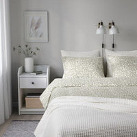 SORGMANTEL - Duvet cover and pillowcase, white/green, 150x200/50x80 cm - best price from Maltashopper.com 50549493