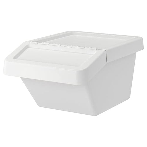 SORTERA - Waste sorting bin with lid, white, 37 l