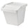 SORTERA - SORTERA Waste sorting bin with lid, white, 60 l
