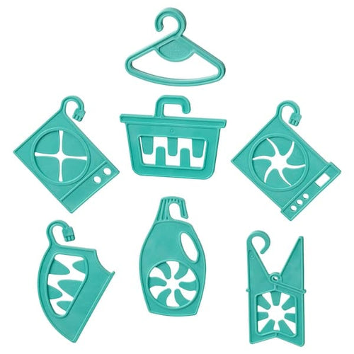 SPACKLA Set of clothespins appears socks, 7pz - turquoise ,