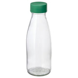 SPARTANSK water bottle, clear glass/green, 0.5 l
