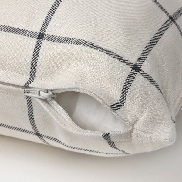 Ikea SPIKKLUBBA - Cushion cover, off-white/black, 50x50 cm