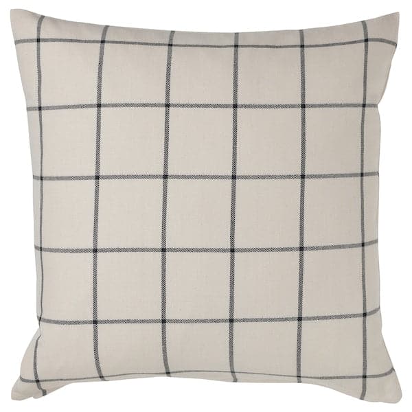 Ikea SPIKKLUBBA - Cushion cover, off-white/black, 50x50 cm