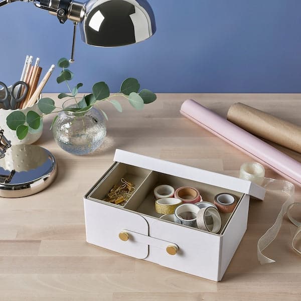 SPINNROCK - Box with compartments, white, 25x16x10 cm - best price from Maltashopper.com 10543049