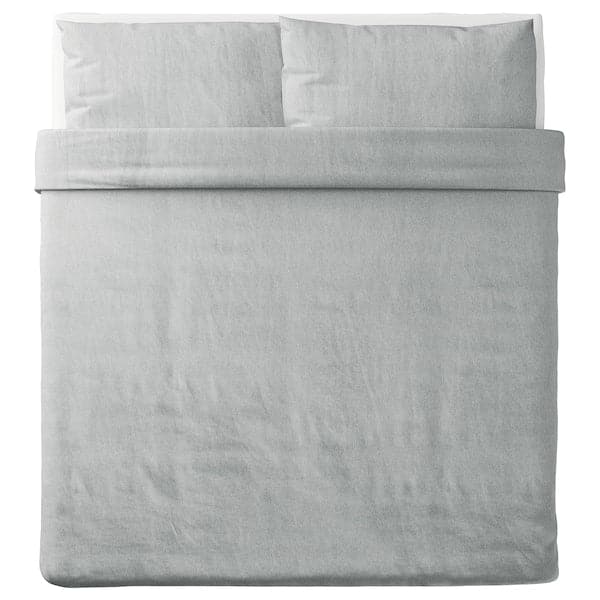 SPJUTVIAL - Duvet cover and 2 pillowcases, light grey/mélange - Premium Bedding from Ikea - Just €64.99! Shop now at Maltashopper.com