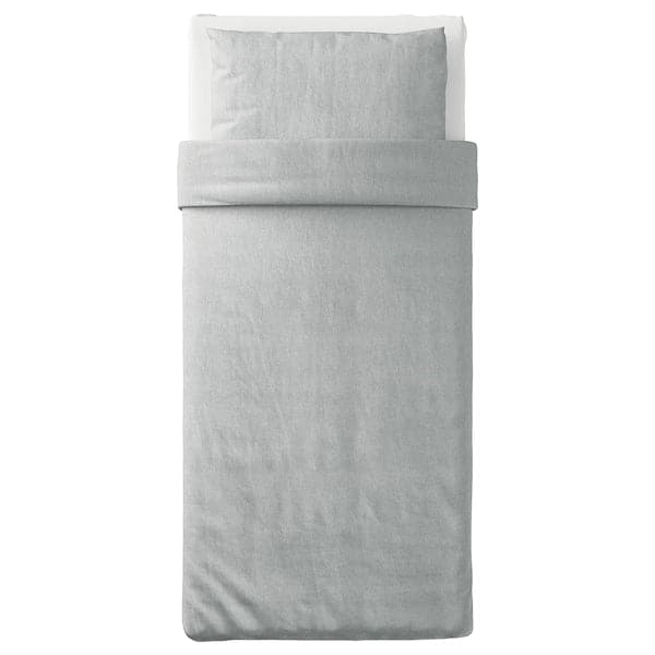 SPJUTVIAL - Duvet cover and pillowcase, light grey/mélange, 150x200/50x80 cm - best price from Maltashopper.com 20479793