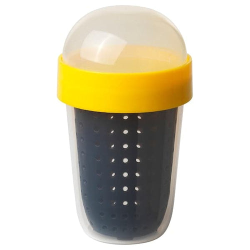SPLITTERNY - Snack container, grey/yellow, 300 ml