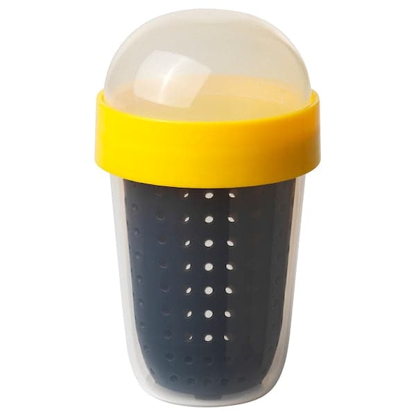 SPLITTERNY - Snack container, grey/yellow, 300 ml