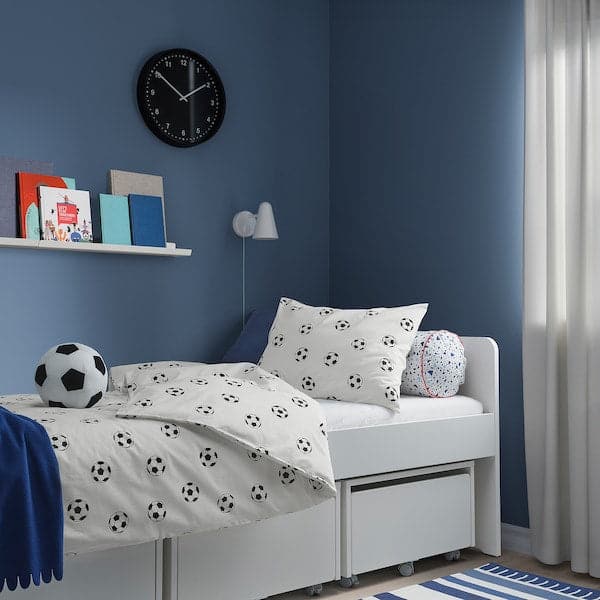Ikea SPORTSLIG - Duvet cover and pillowcase, football pattern, 150x200/50x80 cm