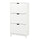 STÄLL shoe cabinet with 3 compartments, white, 79x29x148 cm