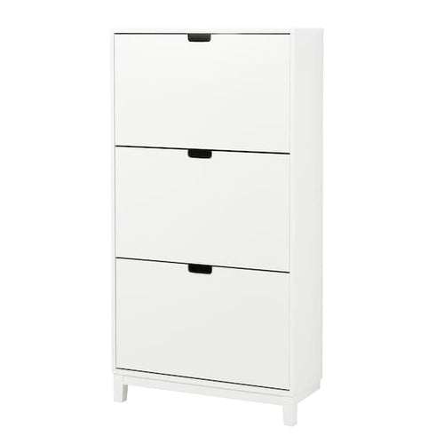 STÄLL - Shoe cabinet with 3 compartments, white, 79x29x148 cm