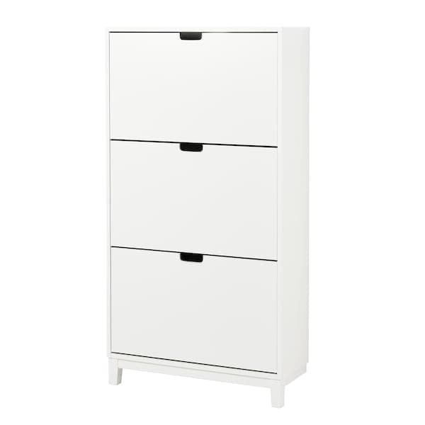 STÄLL - Shoe cabinet with 3 compartments, white, 79x29x148 cm