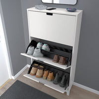 STÄLL - Shoe cabinet with 3 compartments, white, 79x29x148 cm - best price from Maltashopper.com 50530262