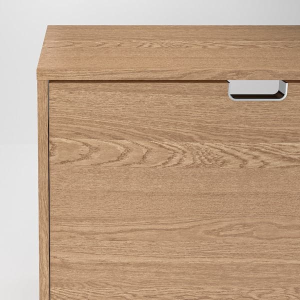 Ikea STÄLL - 3-compartment shoe cabinet, oak veneer, 79x29x148 cm ,