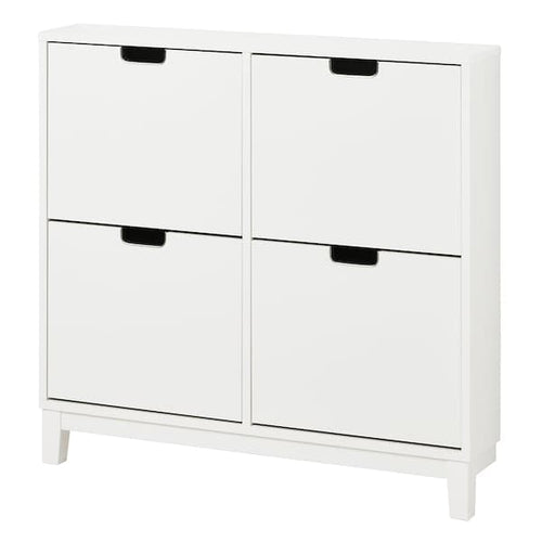 STÄLL - Shoe cabinet with 4 compartments, white, 96x17x90 cm