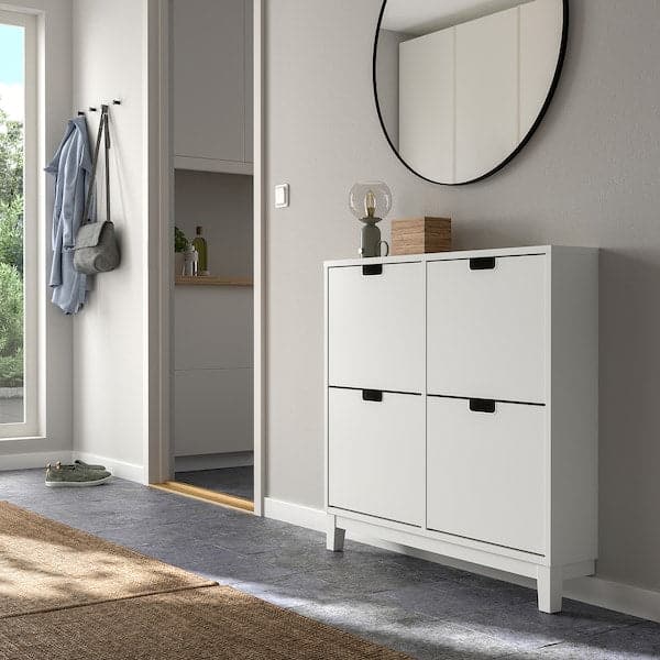 STÄLL - Shoe cabinet with 4 compartments, white