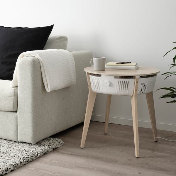 Ikea STARKVIND Table with air purifier - oak veneer/mordant/white ,
