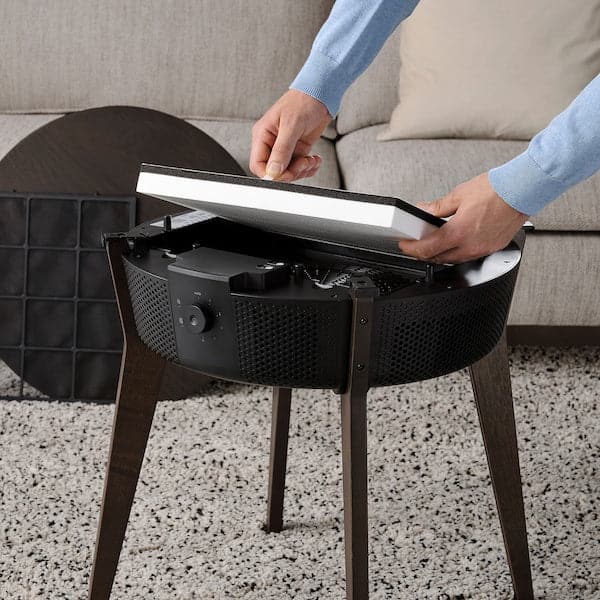 Ikea STARKVIND Table with air purifier - oak veneer/mordant/dark brown ,