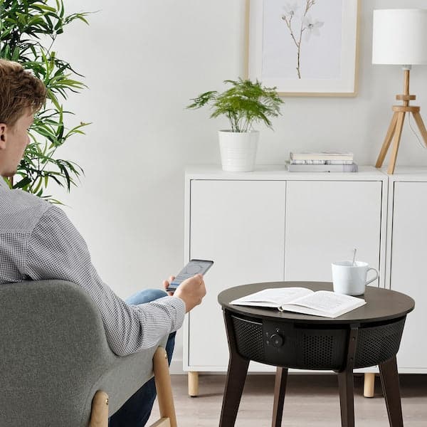 Ikea STARKVIND Table with air purifier - oak veneer/mordant/dark brown ,