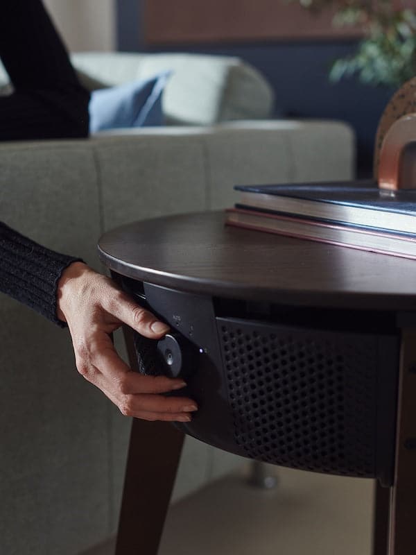 Ikea STARKVIND Table with air purifier - oak veneer/mordant/dark brown ,